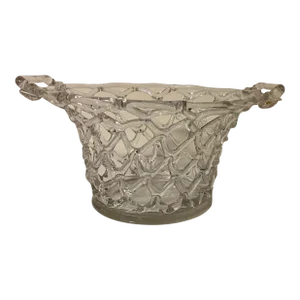 19th Century American Blown Glass Centerpiece Basket Form Fruit Bowl