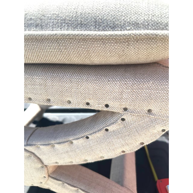 Metal Restoration Hardware Toscane Nailhead Bench/Stool For Sale - Image 7 of 9