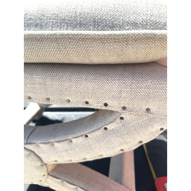 Metal Restoration Hardware Toscane Nailhead Stool For Sale - Image 7 of 9