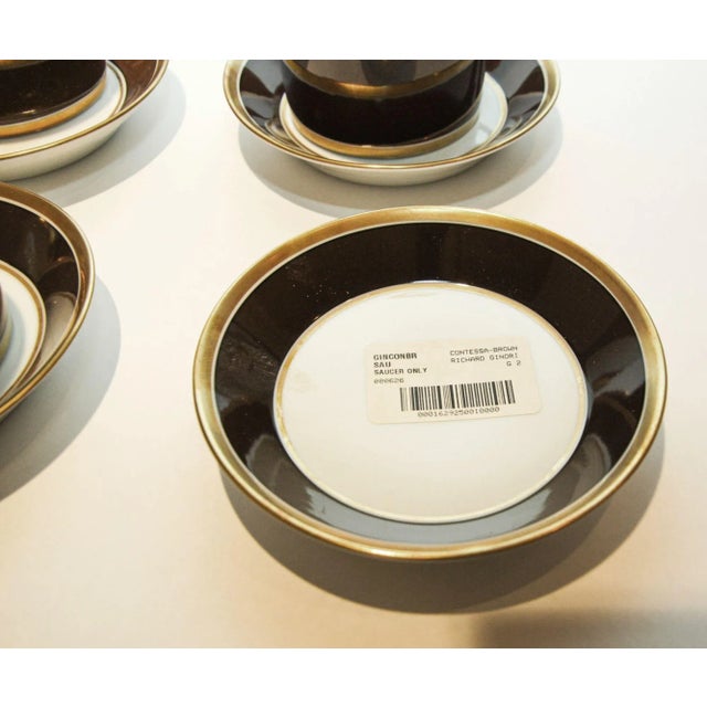 Postmodern Richard Ginori Italian Porcelain Coffee Tea Cup Brown & Gold 1 of 16 Available For Sale - Image 3 of 12