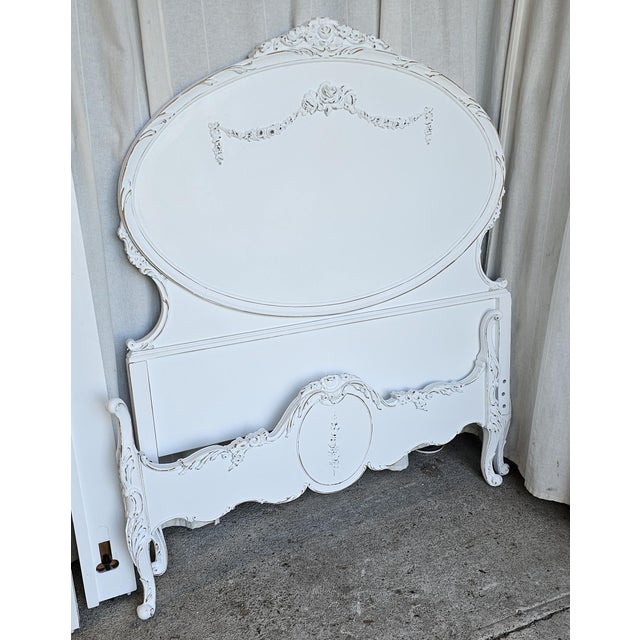 Boho Chic Vintage Twin Size Bed Frame, White Romantic Style Circa 1930's For Sale - Image 3 of 18