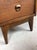 Wood Mid Century Modern Four Drawer Writing Desk With Curved Drawer Fronts and Brass Hardware For Sale - Image 7 of 11