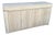 Postmodern Faux Travertine Laminate Credenza With Gold Accent For Sale