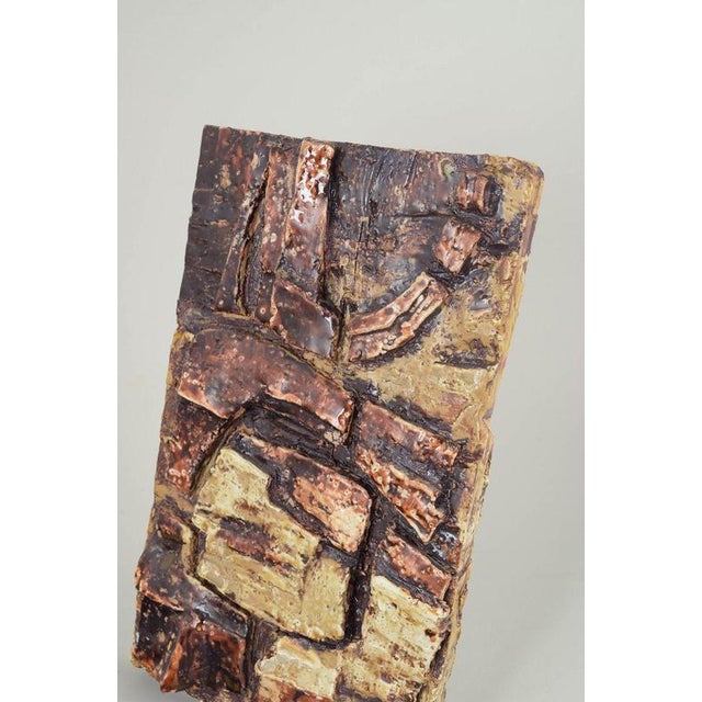 Dorothy Ruhne-Sempinski, wall relief. Abstract brutalist wall relief in stoneware with a pronounced, textured surface and...