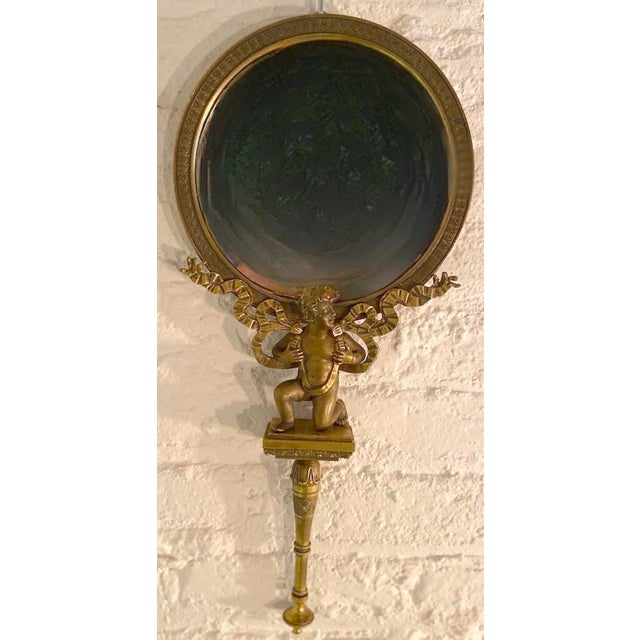 19thC French Neoclassical Bronze Vanity Mirror - 1 Pc For Sale - Image 6 of 11