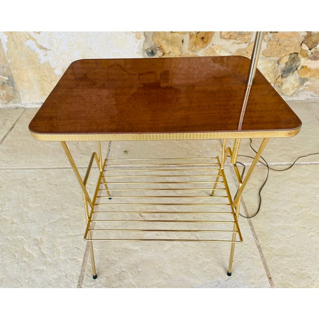 Mid-Century Modern Mid-Century Floor Lamp with Integrated Side Table, 1960s For Sale - Image 3 of 18