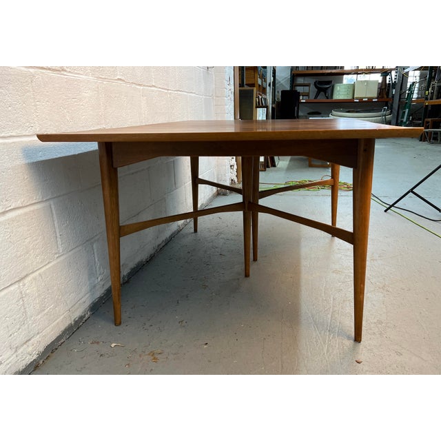 Mid 20th Century Mid 20th Century Tapered Walnut Expanding Leaf Table For Sale - Image 5 of 13