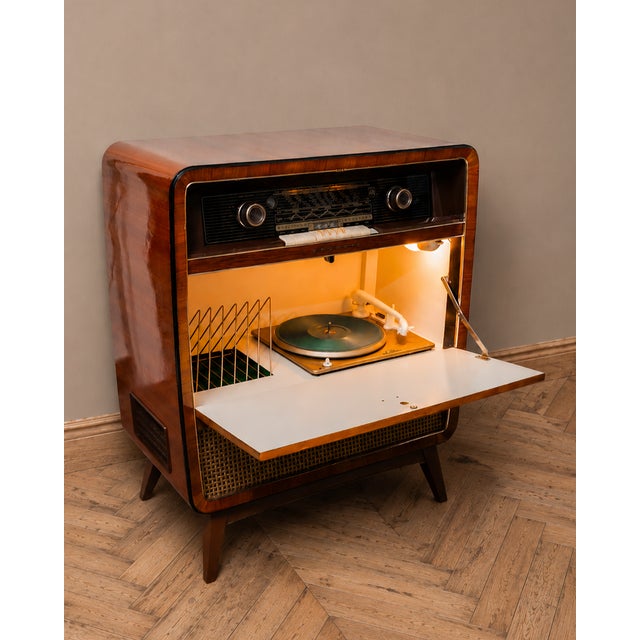 Wood Music Cabinet 7050 by Grundig, 1950s For Sale - Image 7 of 10