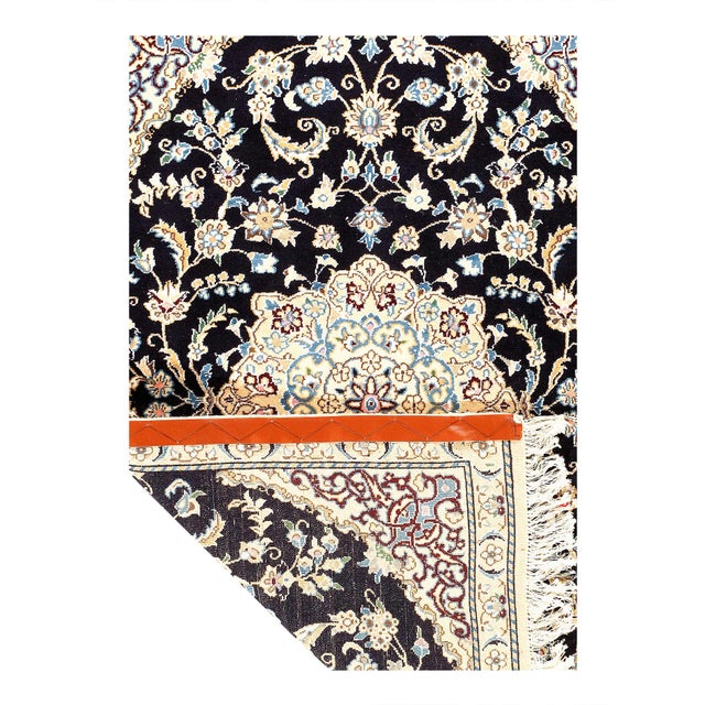 Traditional Pasargad DC Fine Hand Knotted Silk & Wool Nain Rug For Sale - Image 3 of 3