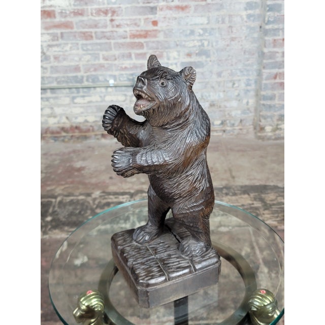 Vintage Black Forest Figurine - Carved Standing Bear For Sale - Image 12 of 12