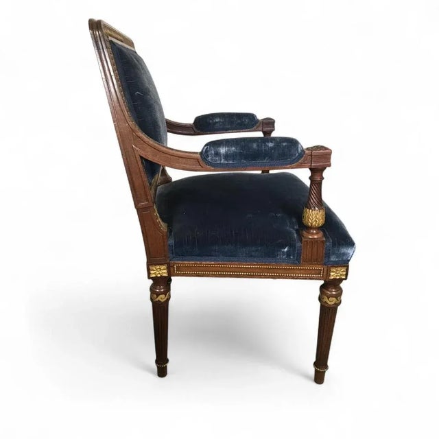 Black Louis XVI Style Armchairs, France, 1880s, Set of 2 For Sale - Image 8 of 11