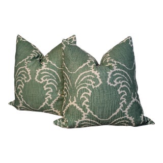 Soane Britain Pineapple Thread 22" Emerald Pillows For Sale
