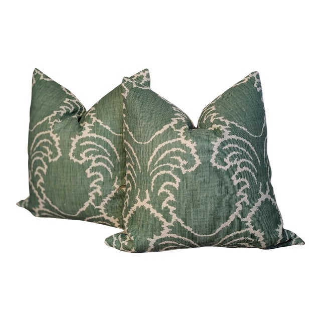 Soane Britain Pineapple Thread 22" Emerald Pillows For Sale