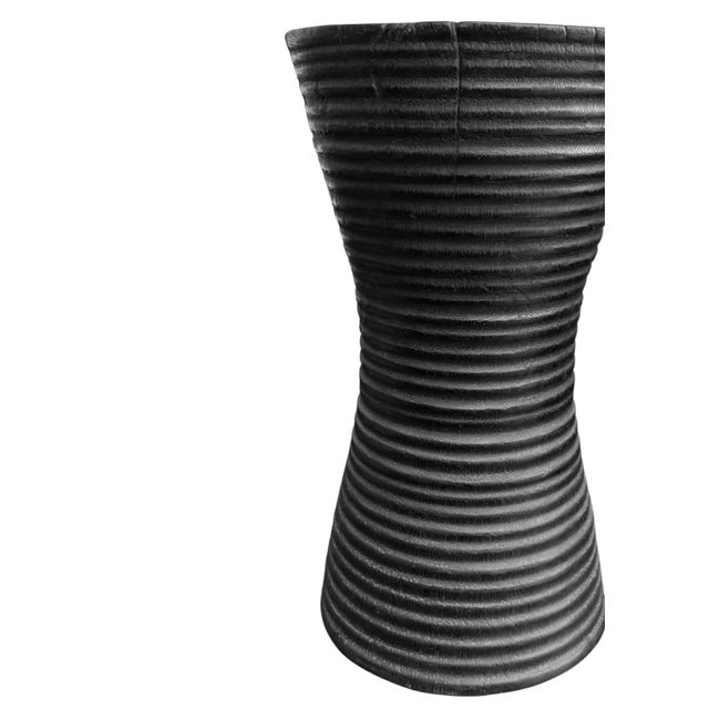 Sculptural Suar Wood Side Table, Burnt Finish Modern Organic For Sale - Image 6 of 6