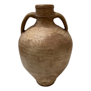 Vintage Beige Faience Vase For Sale