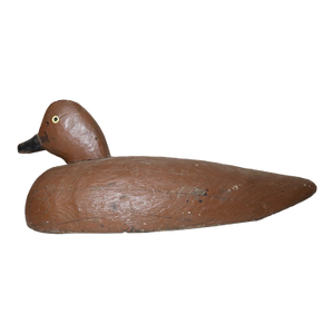 Antique Hand Carved Wood Flat Bottom Folk Art Duck Decoy Bird Sculpture Statue