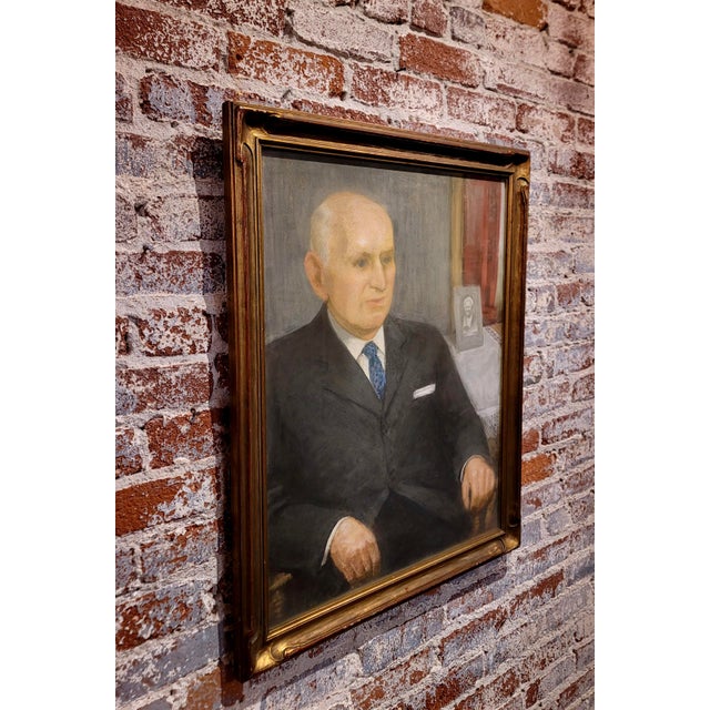 Gray Robert Prucha - 1930s Portrait of a Gentleman - Painting For Sale - Image 8 of 9
