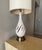 White Tall Mid Century Modern White Ceramic Table Lamp With Flame Design Circa 1960s For Sale - Image 8 of 9