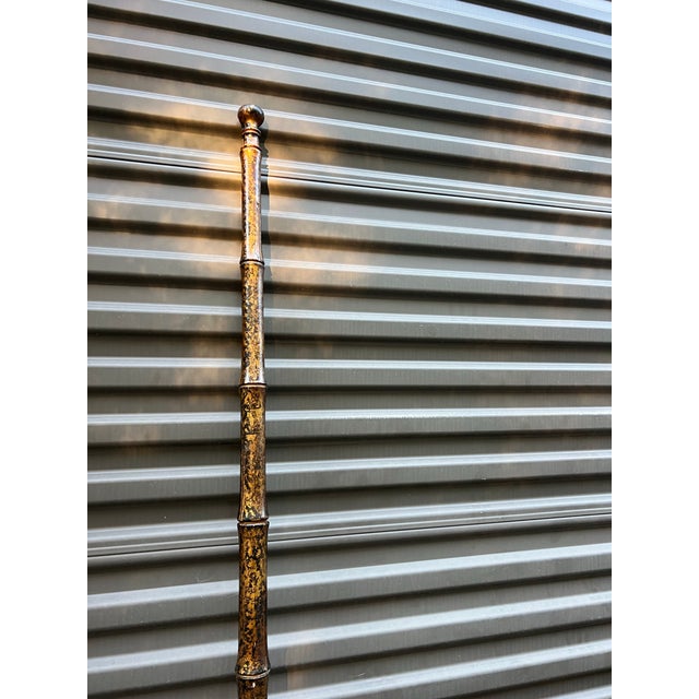 1970s Large Bamboo Headboard With Gold Accents For Sale - Image 4 of 7