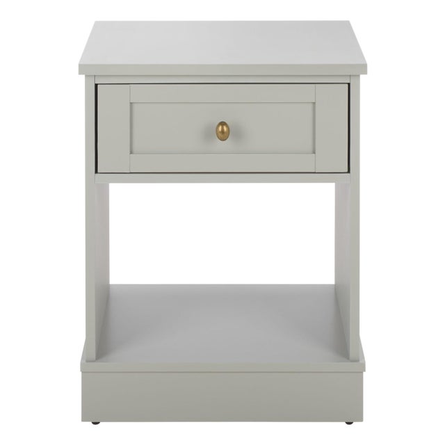 Shafa Side Table in Light Grey / Brass For Sale