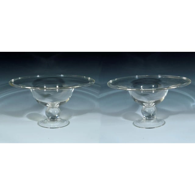 Mid-Century Modern Mid-Century Glass Footed Compotes For Sale - Image 3 of 6