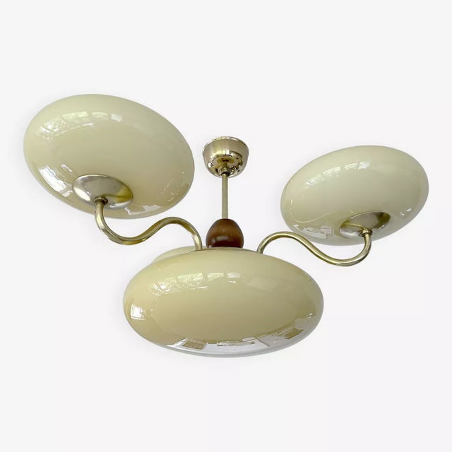 Modern Art Deco Pendant Light in Glass, 1930s For Sale - Image 3 of 18