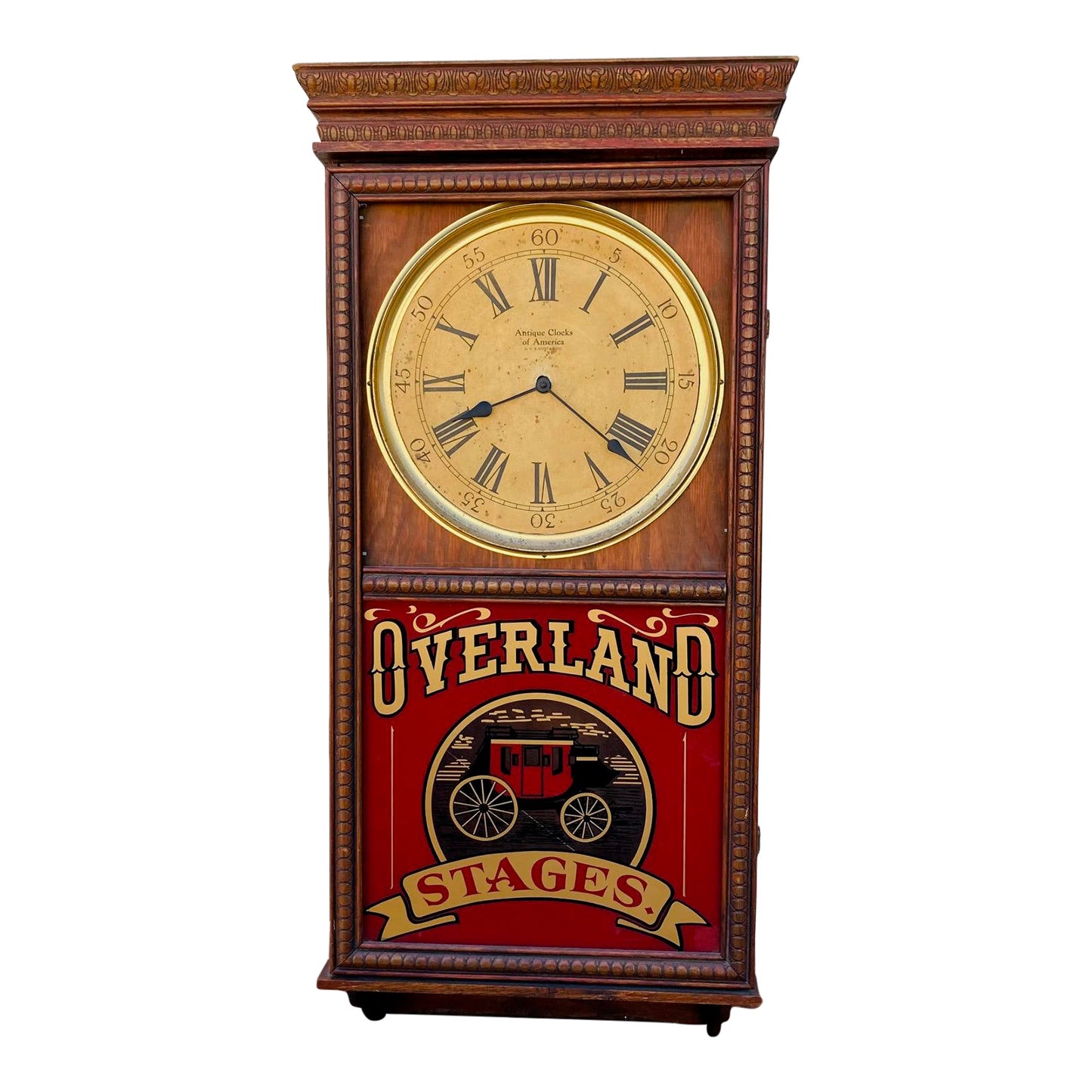 Large Mid Century Western Style Stagecoach Clock Chairish