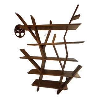 Large Handcrafted Teak “Tree” Bookshelf For Sale
