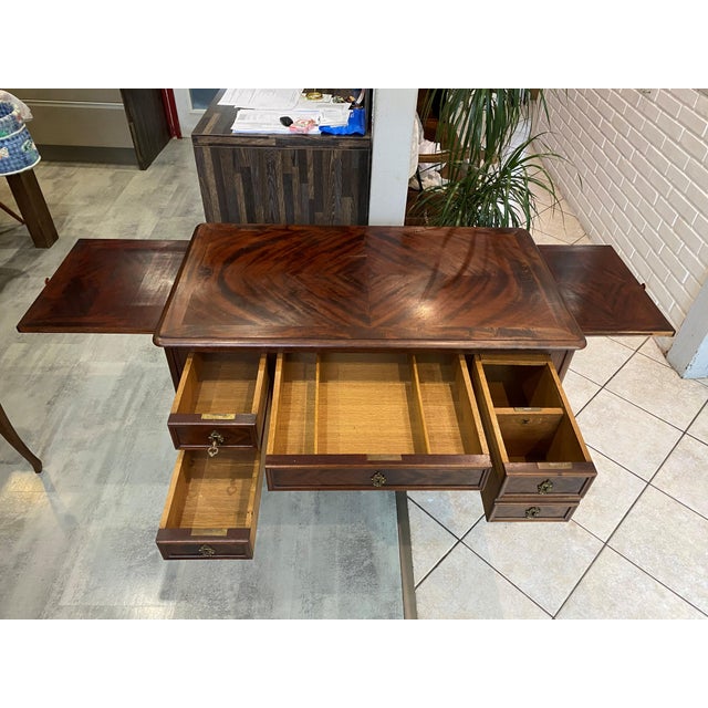 Rustic Louis XV Style Desk with Drawers and Shelves, 1890s For Sale - Image 3 of 18