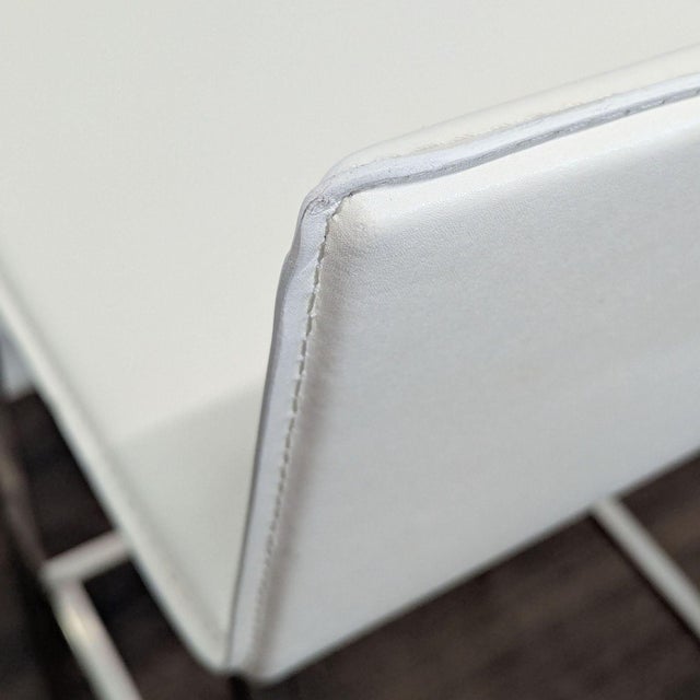 Cb2 Faux Leather Bar Stool For Sale - Image 11 of 11