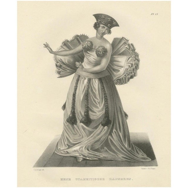 Paper Karl Joseph Brodtmann, Tahitian Dancer, 1836, Engraving on Paper For Sale - Image 7 of 7