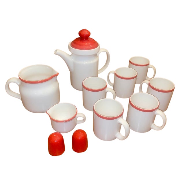 Arabia 1970s Arabia Finland "Katja" Ceramic Coffee & Breakfast Set - 10 Pieces For Sale - Image 4 of 7