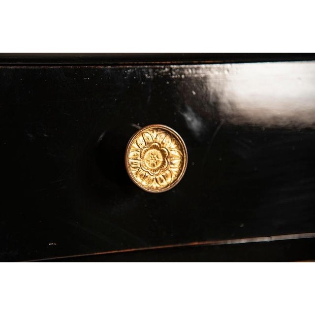 Wood French Napoleon III Weekly Chest in Black Ebonized Wood, 1890 For Sale - Image 7 of 14