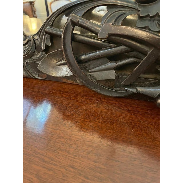 Large Antique Victorian Console Table in Carved Mahogany with Mirror Back For Sale - Image 18 of 18