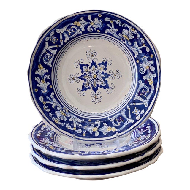 Antico Deruta Salad Plate, Full Design - Set of 4 For Sale