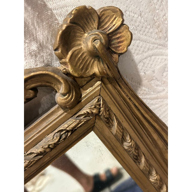 1920s 1920s Ornate Gold Wood Mirror For Sale - Image 5 of 12