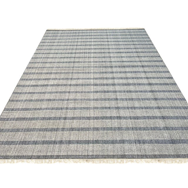 4x6 Luxurious Timeless Gray Geometric Modern Hand Knotted Wool Carpet Rug For Sale - Image 4 of 6