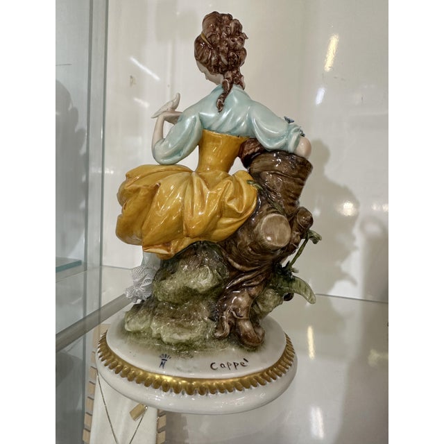 Porcelain Lady with Birds by Giuseppe Cappè for Capodimonte, 1970s For Sale - Image 3 of 13