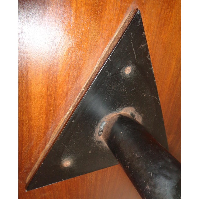 Curved Teak Coffee Table with Three Metal Legs attributed to Campo and Graffi, 1960s For Sale - Image 15 of 16