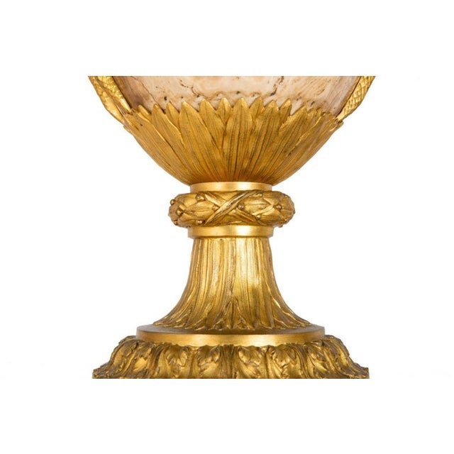 Pair of French Louis XVI Gilt Bronze Lamps With Snake Handles Circa 1870 For Sale - Image 12 of 12