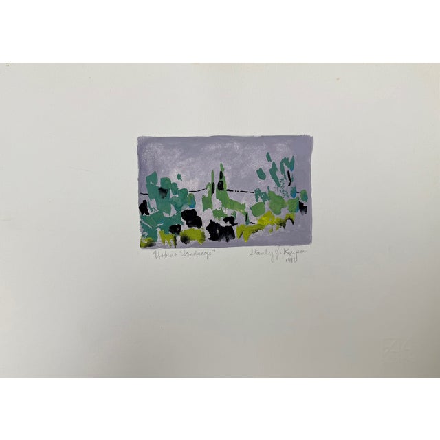 1980s 1986, "Urbino" (Landscape), Abstract Impressionism, Original Print on Fabriano Paper, Stanley J. Krupa For Sale - Image 5 of 9