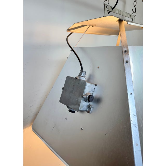 Large Industrial Factory Pendant Lamp in Silver from Elektrosvit, 1970s For Sale - Image 12 of 18