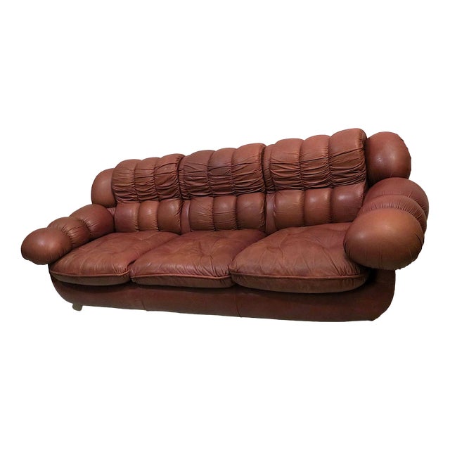 Large Chesterfield 3-Seater Sofa in Leather, Italy, 1970s For Sale