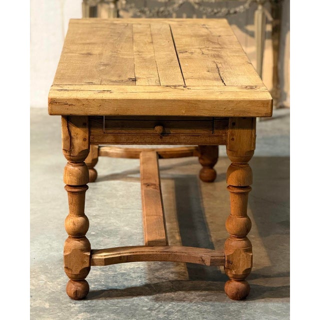 French Oak Farmhouse Dining Table, 1920 For Sale - Image 3 of 18
