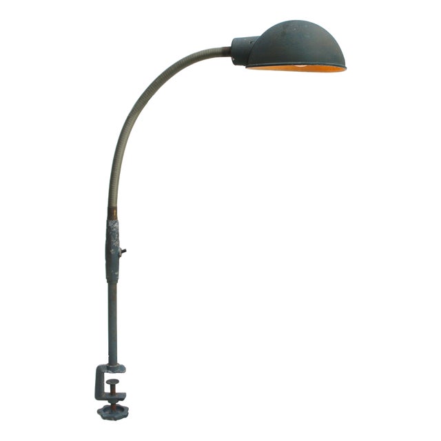 Vintage Industrial Metal Machinist Gooseneck Table Light from Adher Lampes, France For Sale