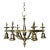1920s Vintage American Brass 6-Light Chandelier For Sale