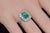 Metal Gia Certified Natural 3.10Cts vs F Diamond Emerald 18k Solid Gold Milgrain Bezel Halo Ring, Size 6.5 For Sale - Image 7 of 14