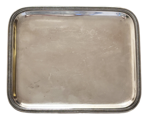 Vintage French Silver Plate Bar Cart Tray Ornate Vanity Perfume Platter