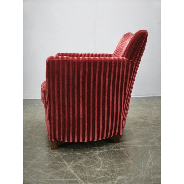1950s Danish Modern Sculptural Velvet Lounge Armchair For Sale - Image 11 of 14
