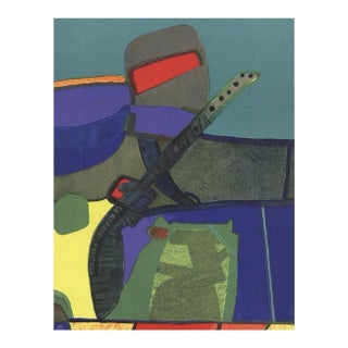 1972 Maurice Esteve 'Arizovert' Contemporary Blue,Green,Red France Lithograph For Sale
